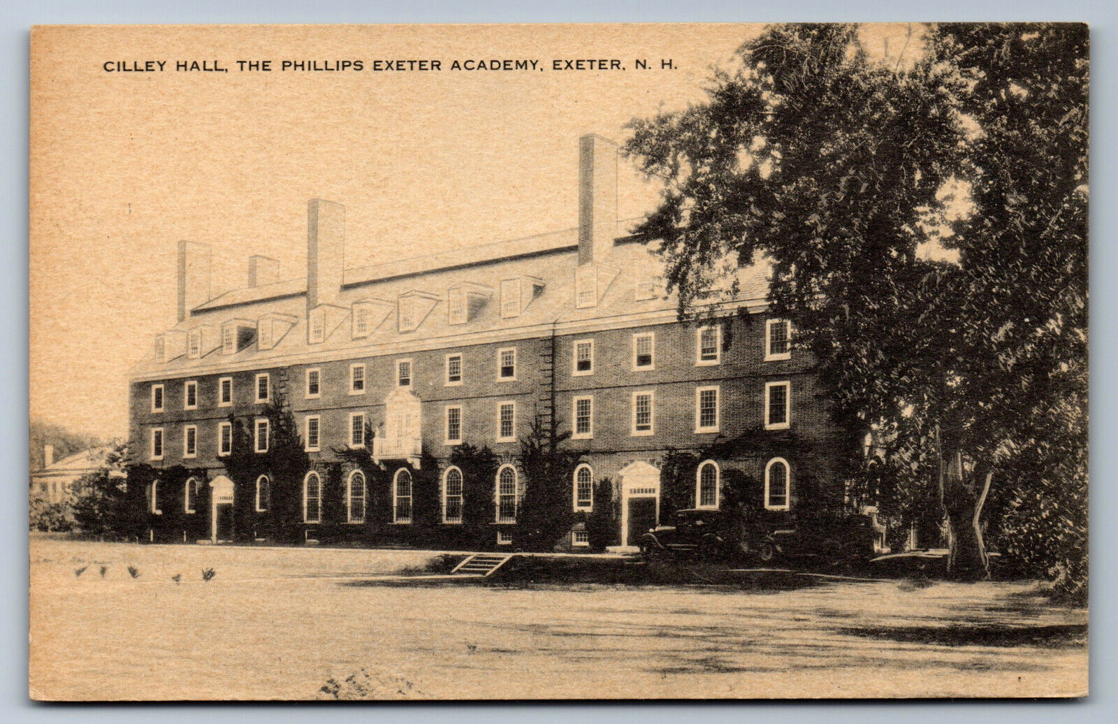 Postcard NH Sepia Cilley Hall Phillips Exeter Academy Exeter New Hampshire W12