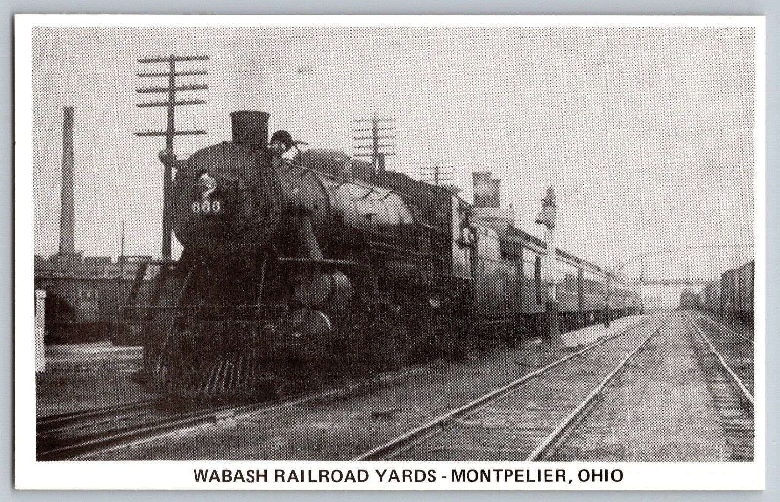 Montpelier, Ohio OH - Wabash Railroad Yards - Vintage Postcard - Unposted