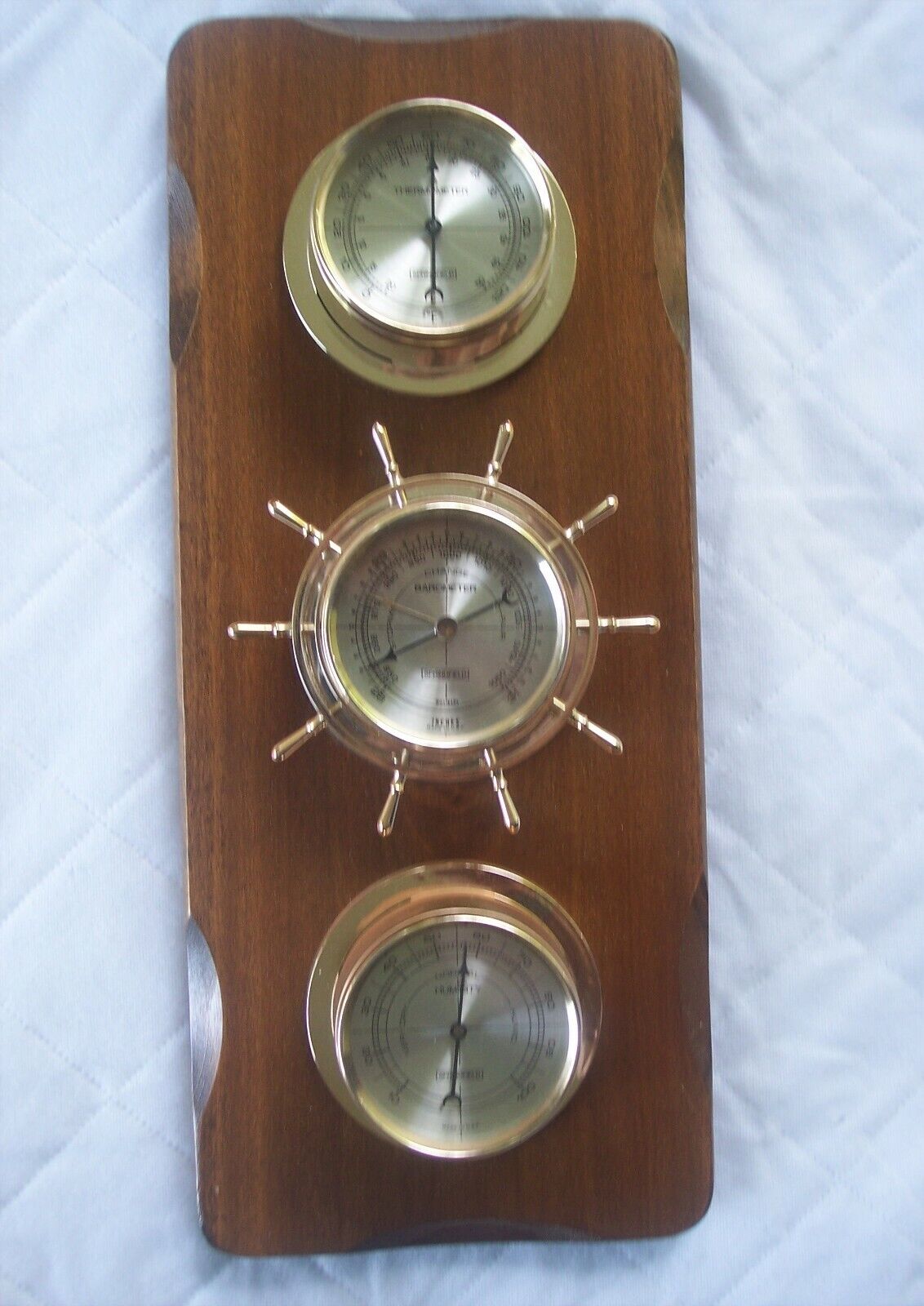 Vintage Springfield Weather Station Thermometer Barometer Humidity - Nautical