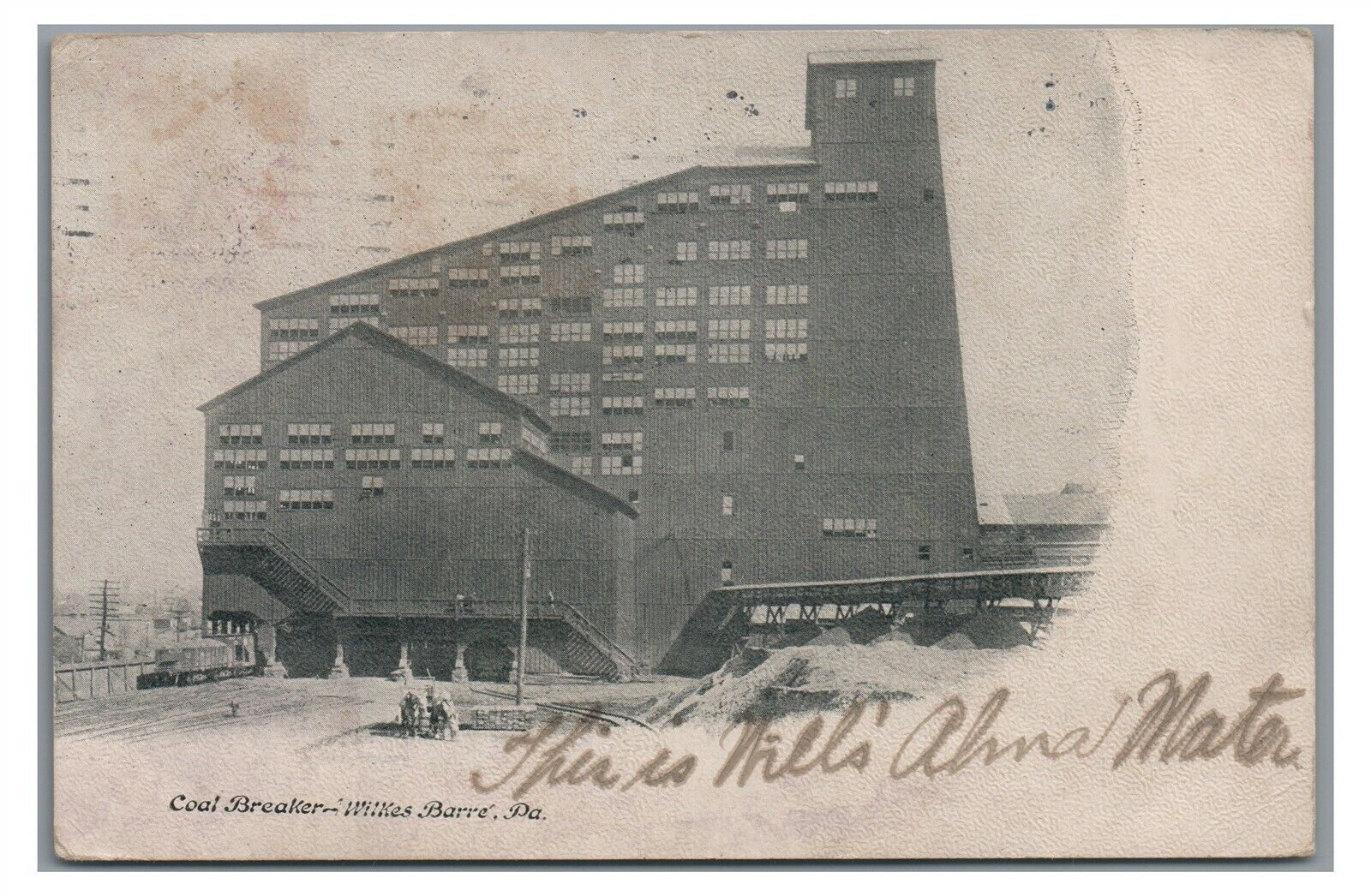 Coal Breaker Anthracite Mining WILKES BARRE PA Luzerne County Postcard