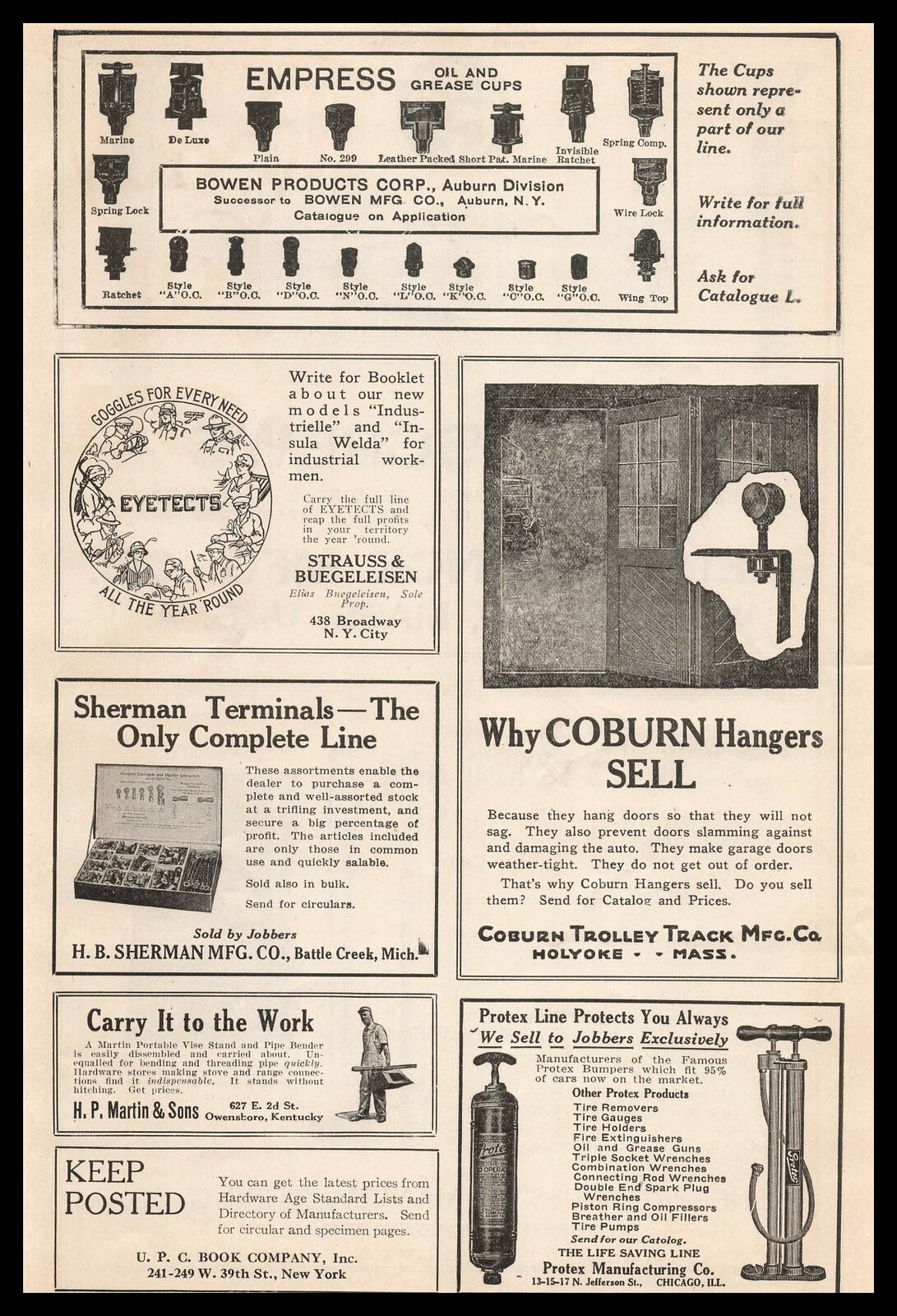 1919 Coburn Trolley Track Mfg Co. Hangers Holyoke Massachusetts Vintage Print Ad
