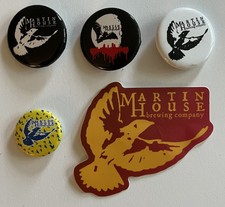 MARTIN HOUSE BREWING COMPANY Fort Worth TX – Buttons & Sticker MEMORABILIA Lot picture