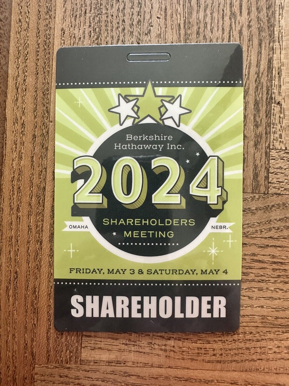 Berkshire Hathaway 2024 Annual Shareholder Meeting Pass - Warren Buffett