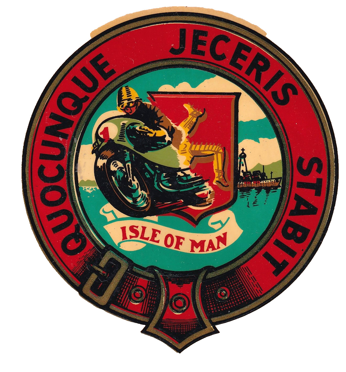 Vintage Isle of Man Motorcycle Water Transfer Sticker/Decal Vintage Isle of Man Motorcycle Water Transfer Sticker/Decal