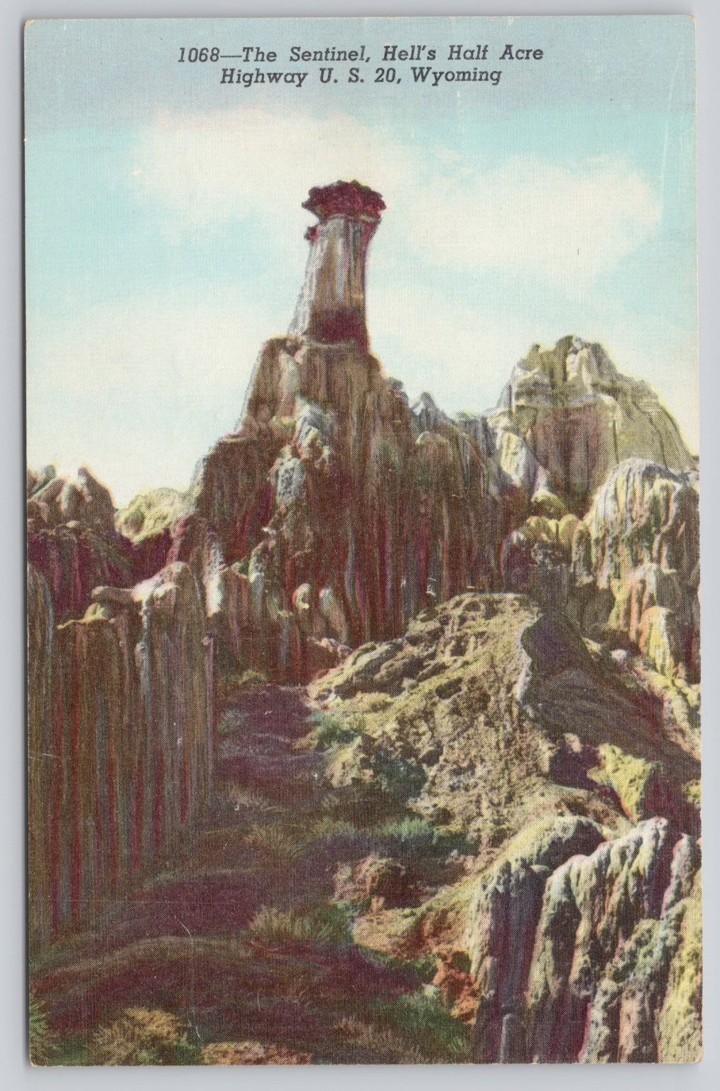 1939 The Sentinel Hell\'s Half Acre Wyoming US 20 Postcard Sanborn Denver 1939 The Sentinel Hell\'s Half Acre Wyoming US 20 Postcard Sanborn Denver