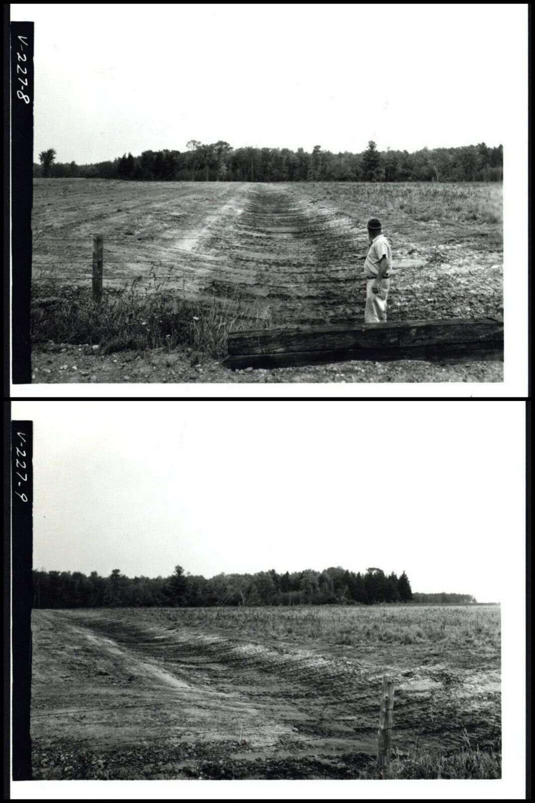 R. R. PEAIRS FARM - Alburgh, VERMONT - Rare 2 PHOTOGRAPHS - [Ditch] 1960