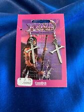 SUPER RARE Vintage Comstock Creations Pewter Xena X Sword Earrings picture