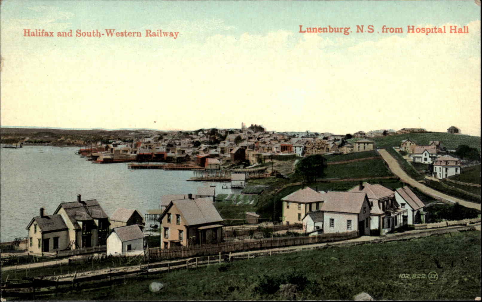 Lunenburg Nova Scotia NS Vew from Hospital Hall c1910 Vintage Postcard Lunenburg Nova Scotia NS Vew from Hospital Hall c1910 Vintage Postcard