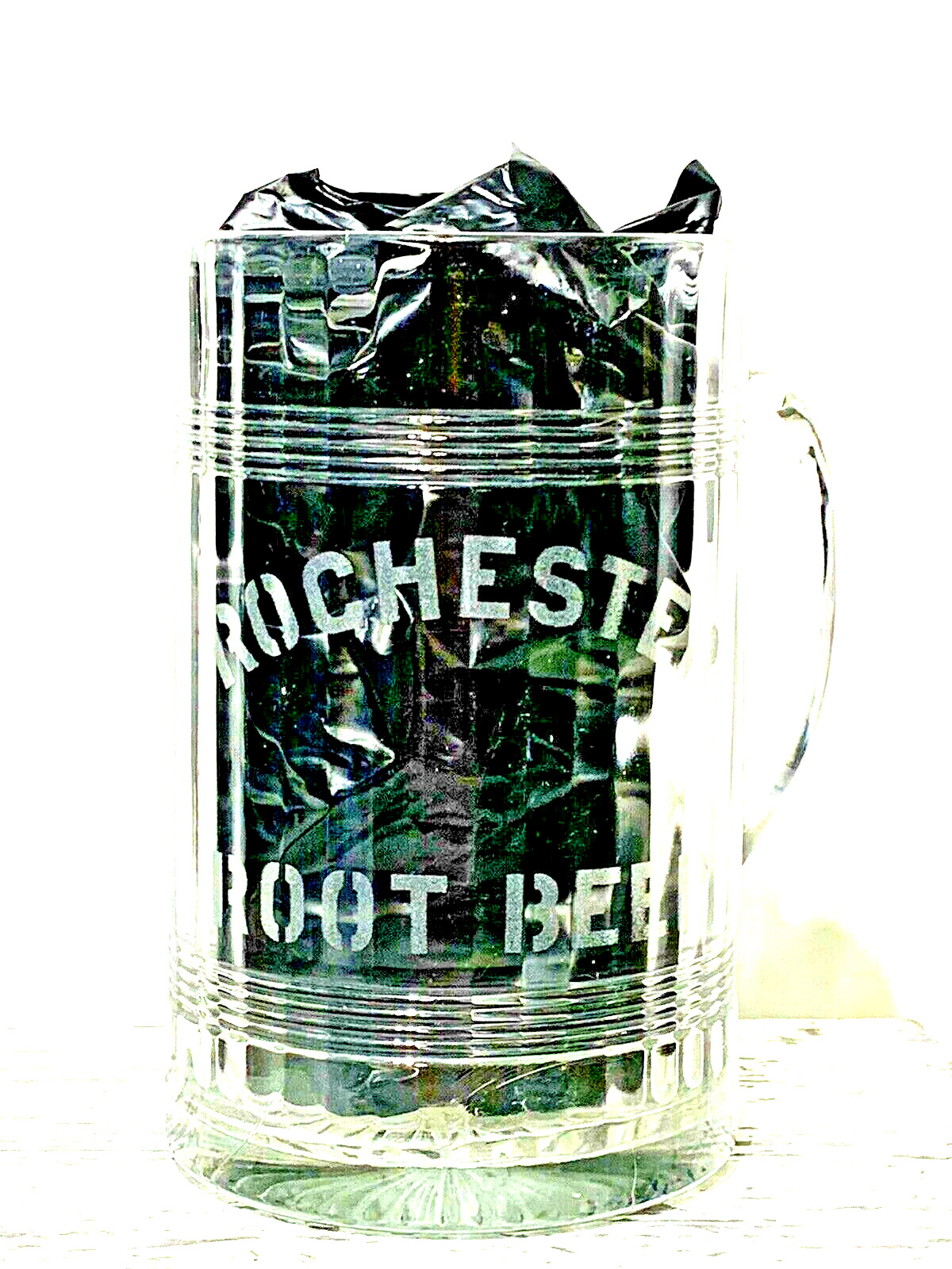 RARE Rochester Root Beer Soda Fountain Advertising Etched Large Mug (1a)