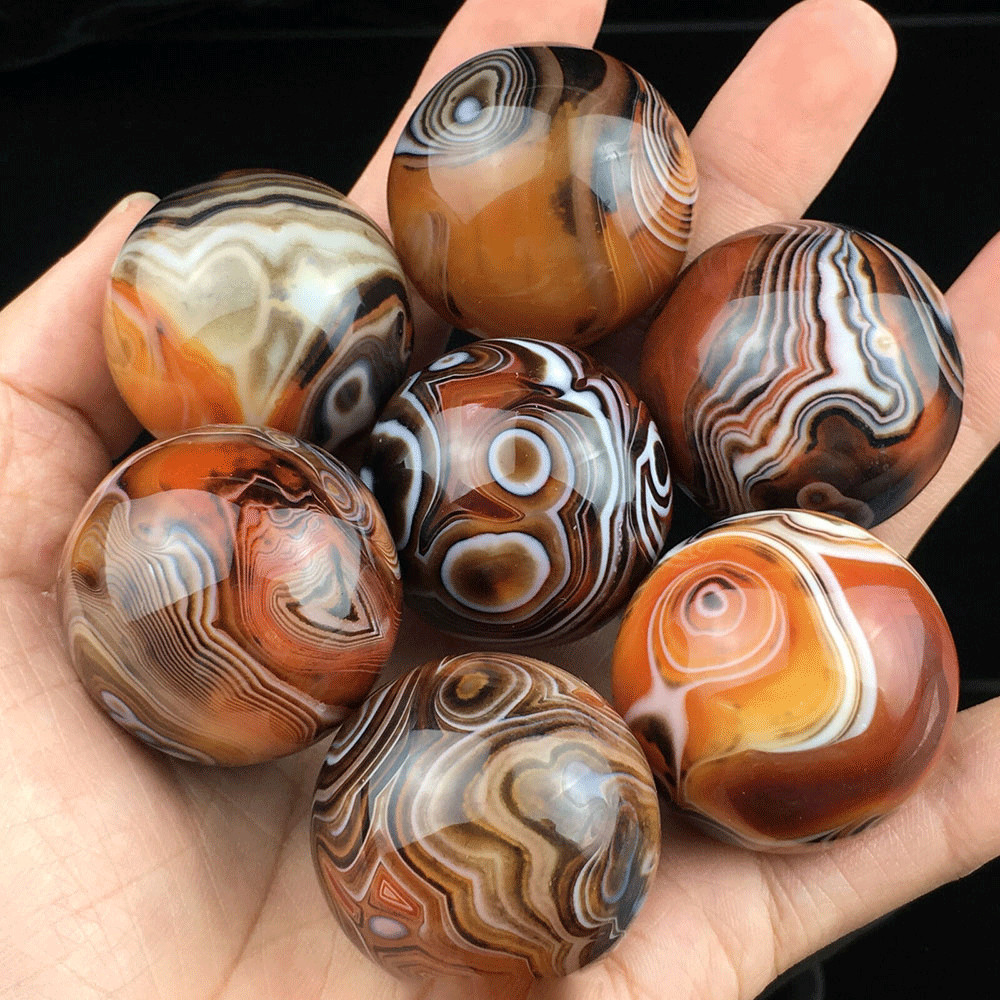 Polished Banded Natural Silk Agate Ball Quartz Sphere Fossil Crystal DIa.30MM Polished Banded Natural Silk Agate Ball Quartz Sphere Fossil Crystal DIa.30MM