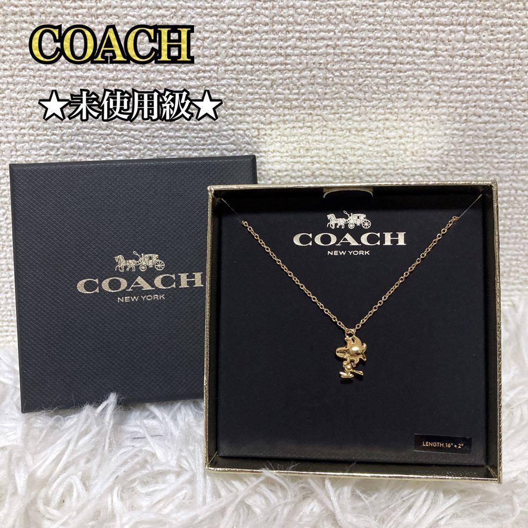 COACH x Peanuts Woodstock Necklace Gold Tone with Box
