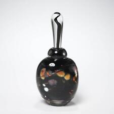 Sharon Fujimoto Handblown Black Gold Art Glass Perfume Bottle Stopper Signed 7