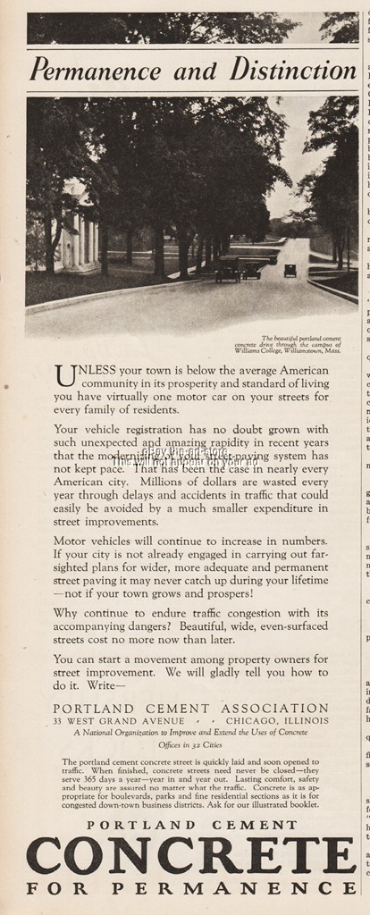 1928 Portland Cement Concrete Ad Campus Drive Williams College Williamstown MA