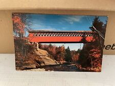 Vtg Postcard Chrome Old Covered Chiselville Bridge VT 1958 picture