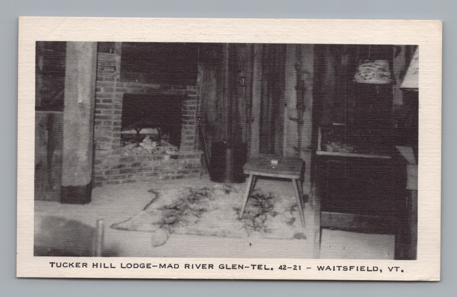 Postcard Inside Tucker Hill Lodge Mad River Glen Waitsfield Vermont *A3569