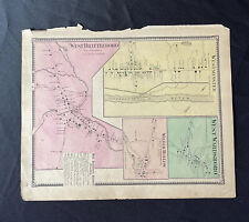1869 Antique Map of Westminster Vermont by FW Beers West Brattleboro Wardsboro picture