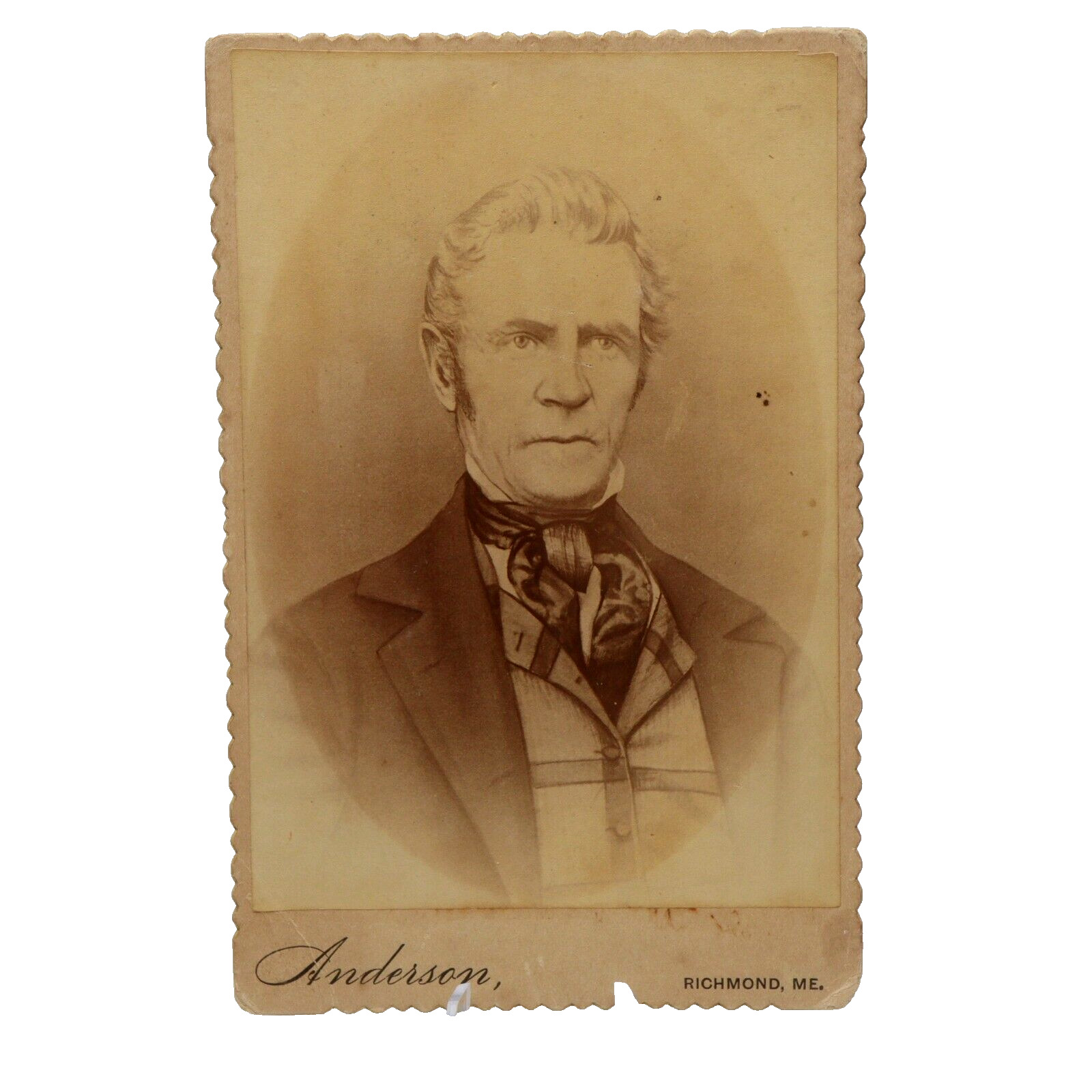 Distinguished Gentleman Antique 1800s Cabinet Card Photo Richmond Maine