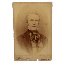 Distinguished Gentleman Antique 1800s Cabinet Card Photo Richmond Maine picture