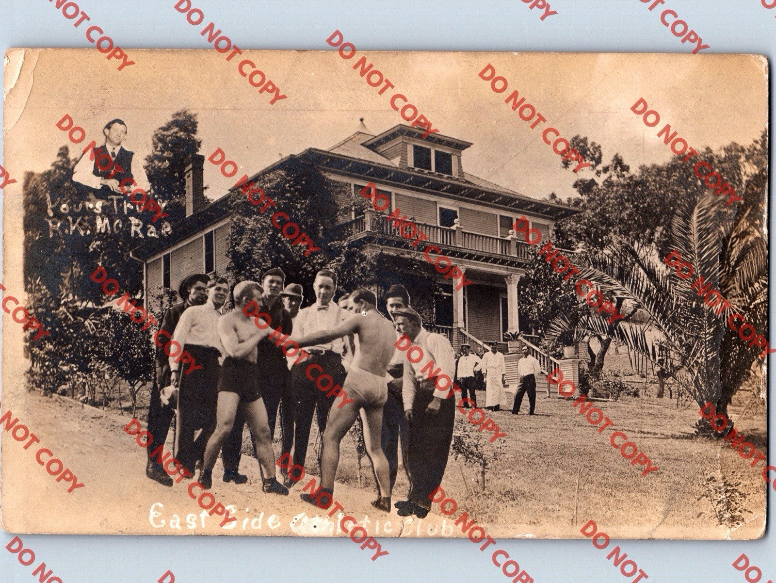 1910 East Side Athletic Club Boxing Home House LOS ANGELES California CA LA RPPC 1910 East Side Athletic Club Boxing Home House LOS ANGELES California CA LA RPPC