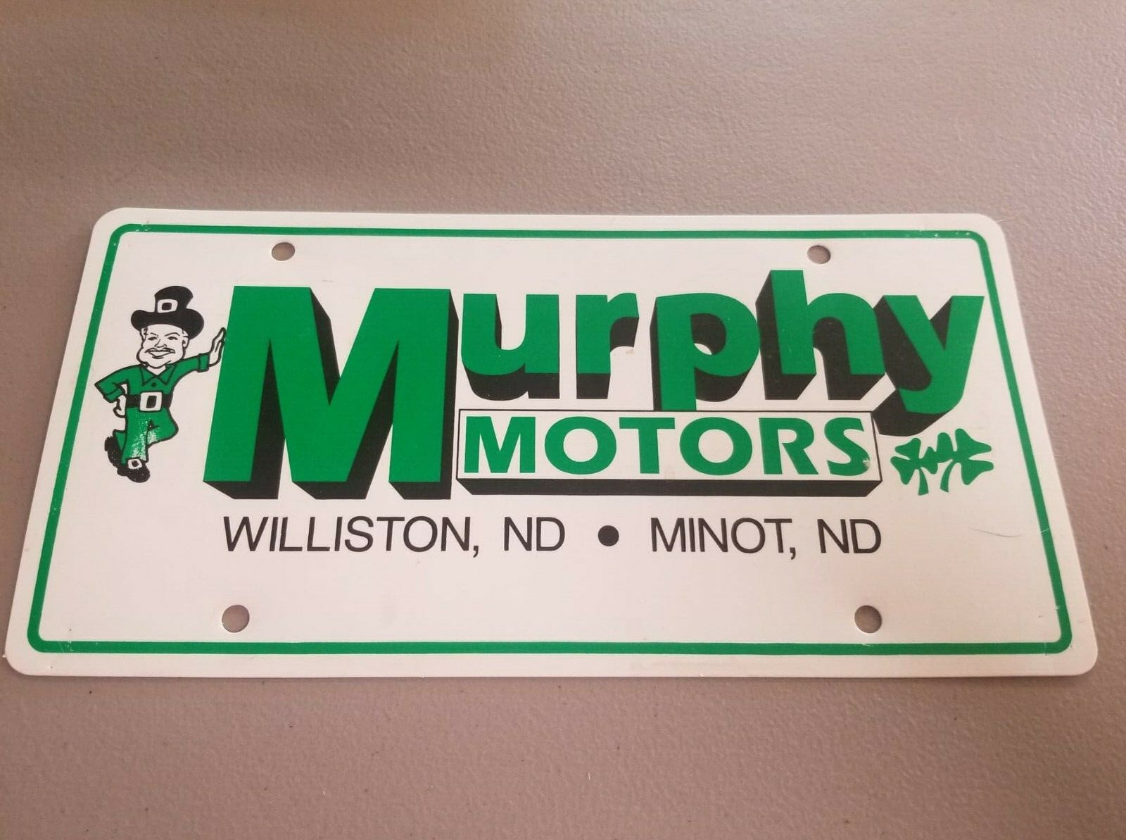 Murphy Motors Williston Minot ND Plastic Dealer License Plate
