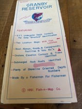 Vintage 1991 Granby Reservoir Fishing Map Fish-n-Map Co Colorado Waterproof picture