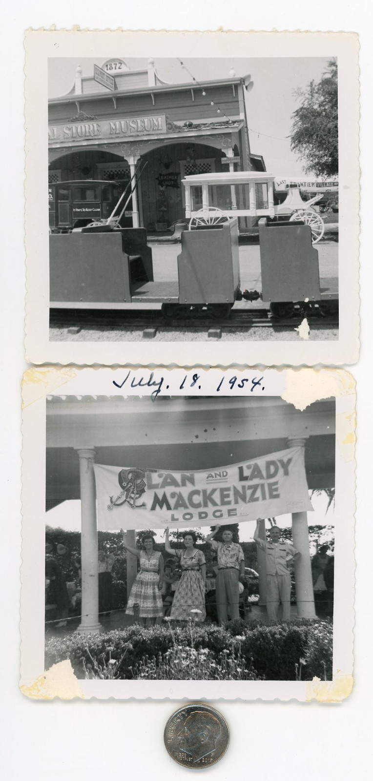 (2) Old 1954 photos / LADY MACKENZIE Lodge SIGNS - Stamford CT FRONTIER VILLAGE (2) Old 1954 photos / LADY MACKENZIE Lodge SIGNS - Stamford CT FRONTIER VILLAGE