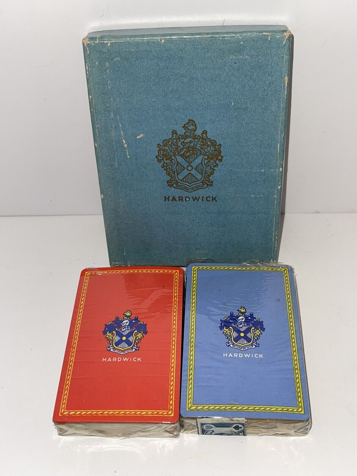 Virntage Hardwick Double Deck Playing Cards Gold Edge Sealed With Full Tax Stamp