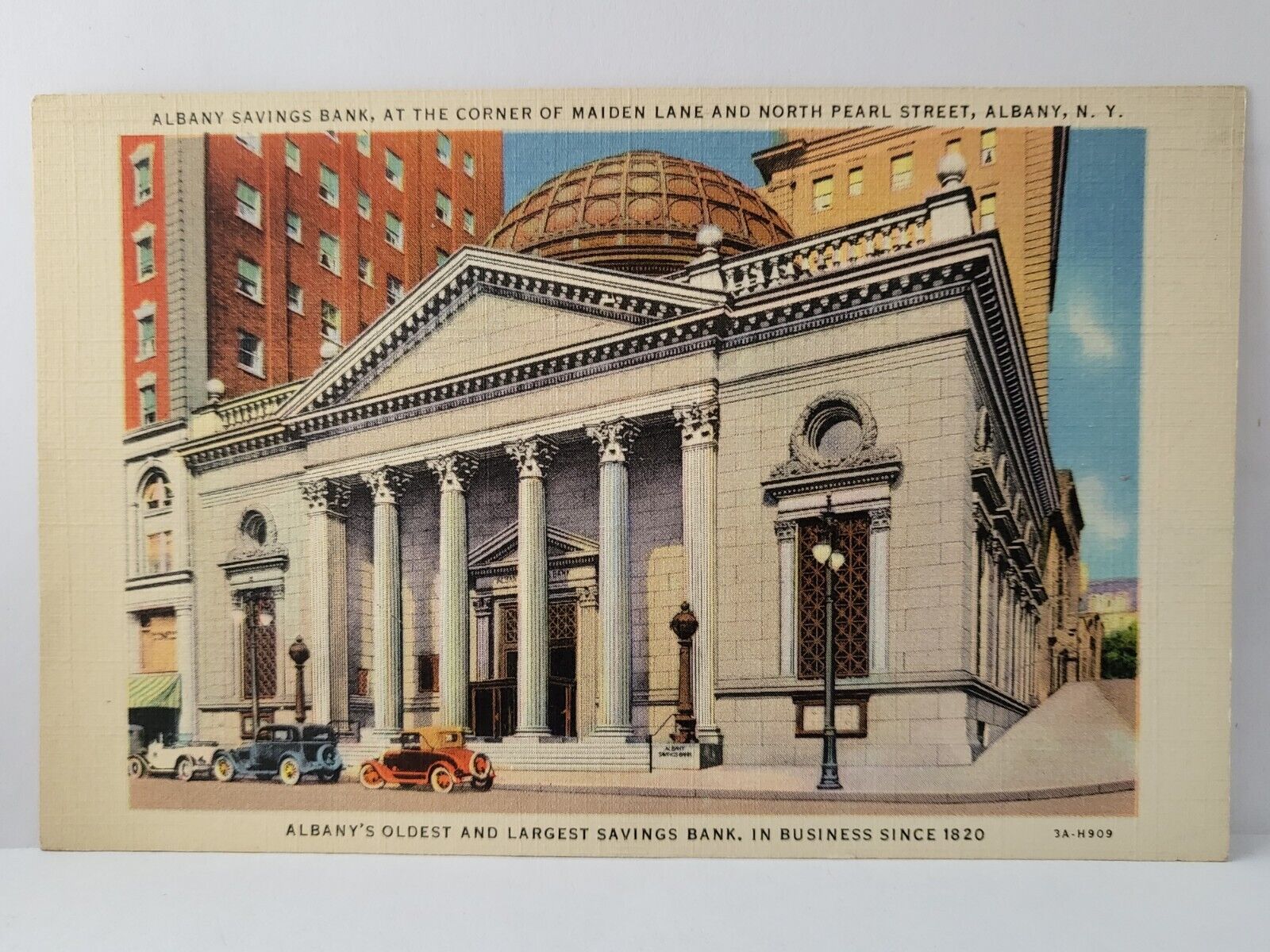 Postcard Albany Savings Bank Maiden Lane & North Pearl Street New York