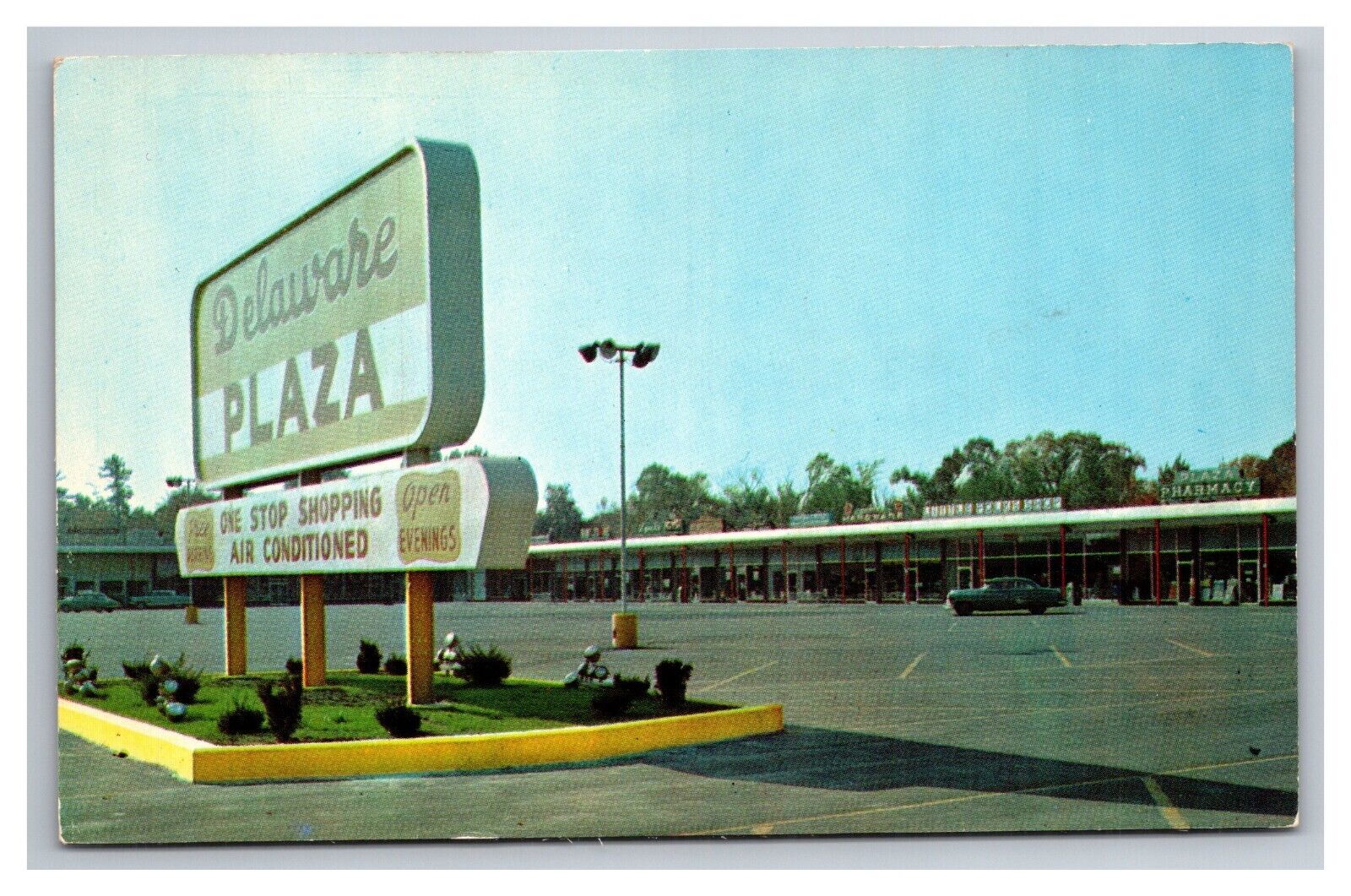Postcard Albany New York Delaware Plaza Shopping Center