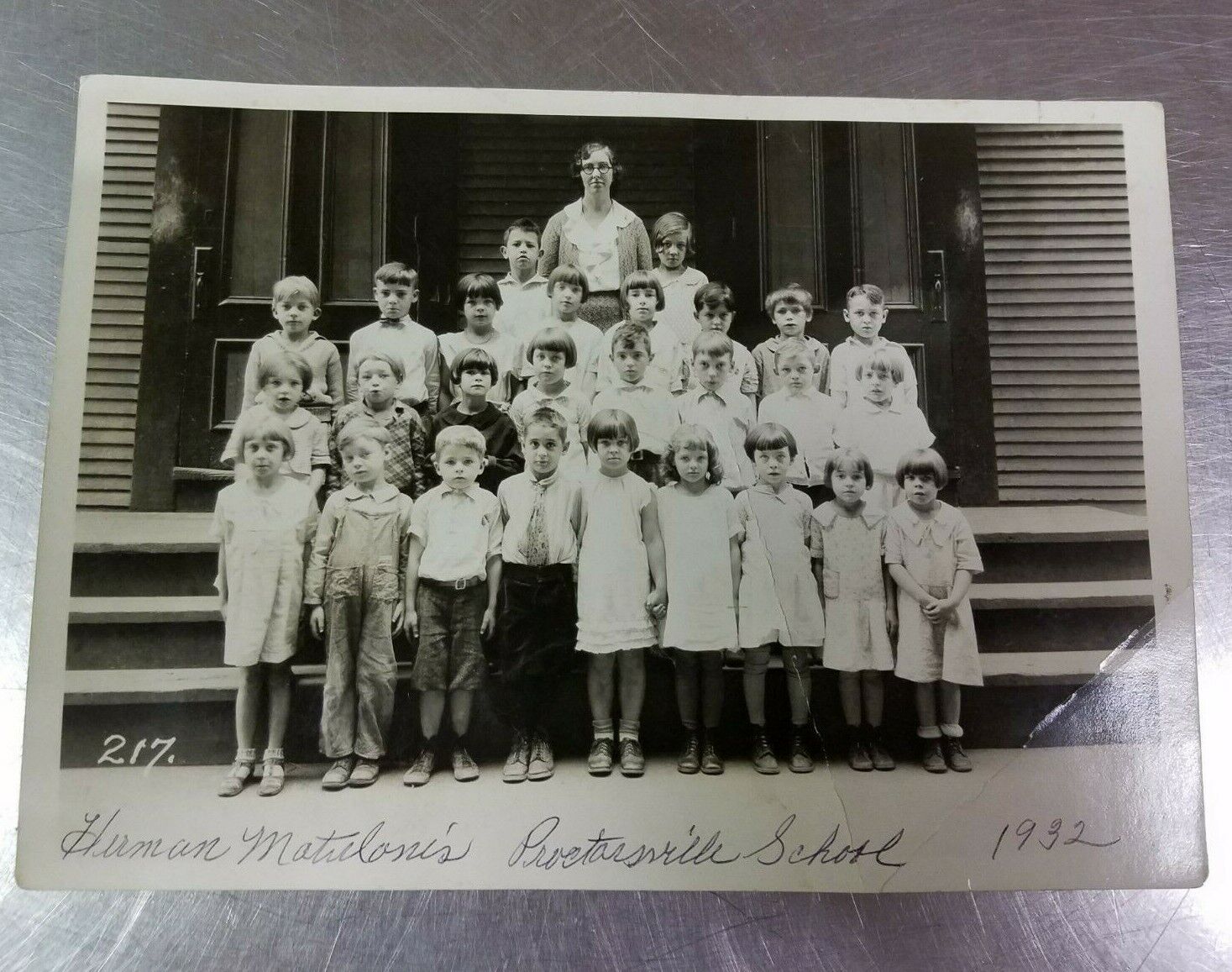 Antique 1932 Proctorsville Village School Class Photo, Cavendish Vermont 5x7 B&W