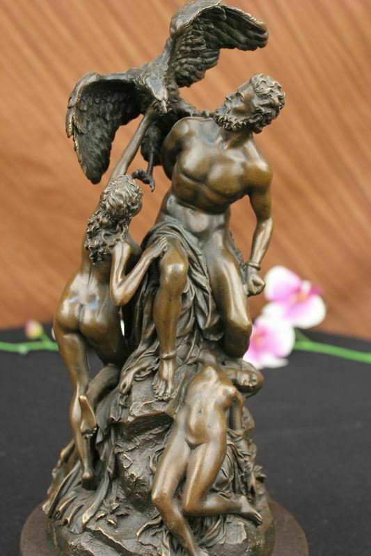 Greek Mythology Chained Prometheus Nude Bronze Statue Hot Cast Figurine
