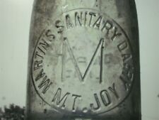 1924 clear Embossed 1 pt. Martins Sanitary Dairy milk bottle, Mount Joy, Pa.   picture