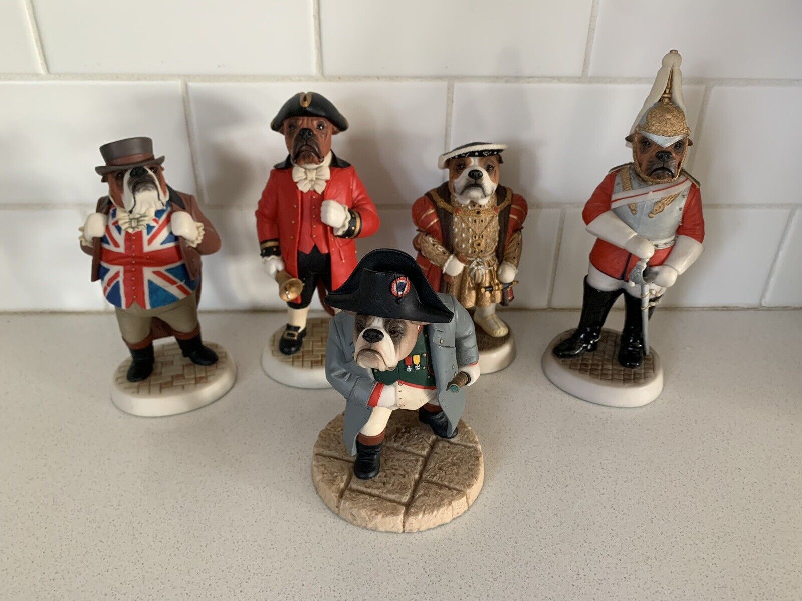 EUC Lot of 5 Robert Harrop Doggie People Figures - Henry VIII/Napoleon/Bulldog