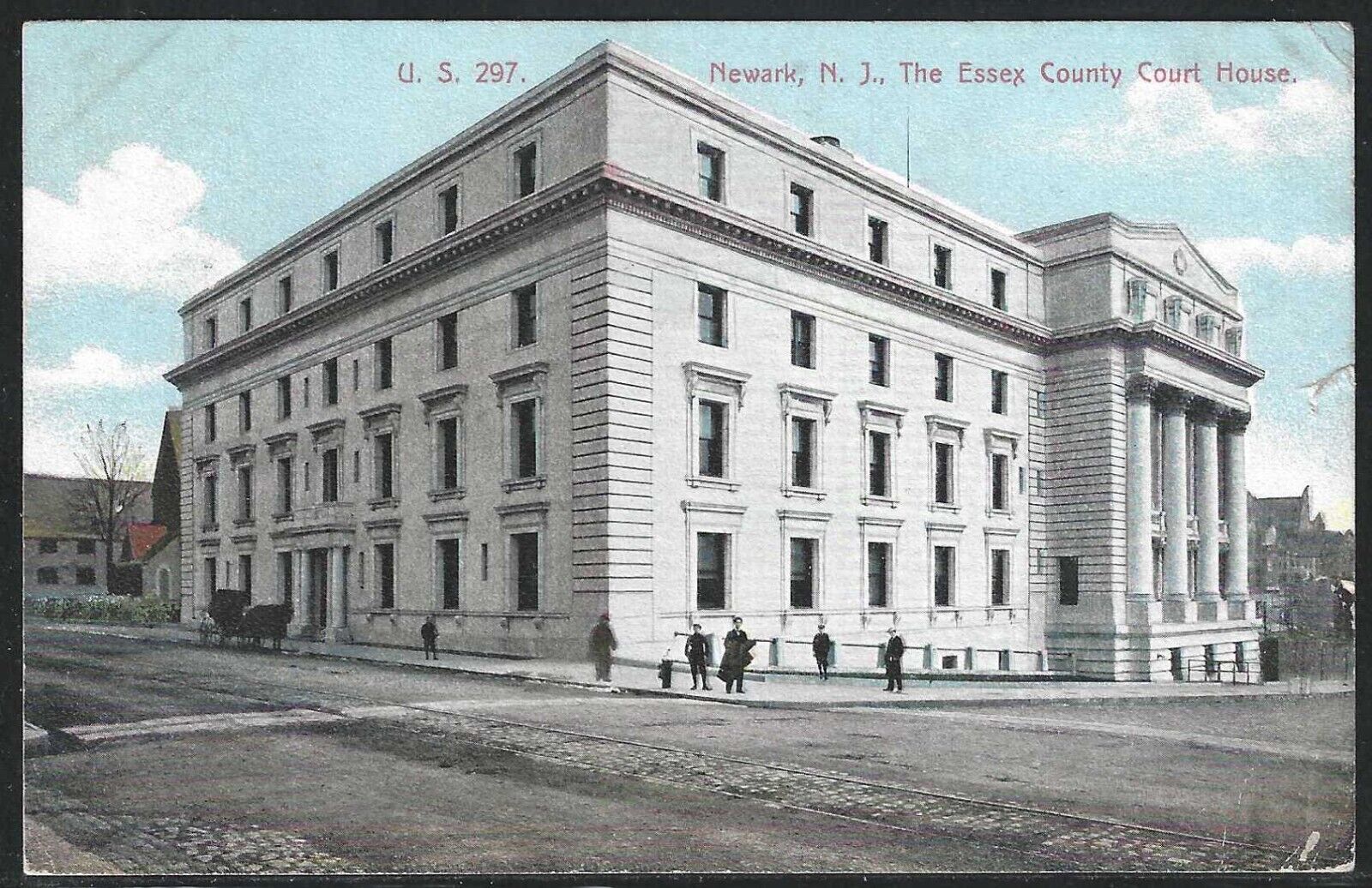 Essex County Court House, Newark, New Jersey, Early Postcard, Used in 1912