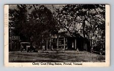 Pownal VT-Vermont, Cherry Court Filling Station, Antique, Vintage c1940 Postcard picture
