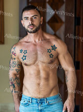 Rudy Gram Male Model Print Beefcake Handsome Shirtless Tattoo Slender Man N348 picture