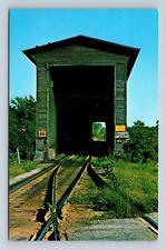 Postcard Old Railroad Wooden Covered Bridge Missisquoi River Swanton Vermont picture