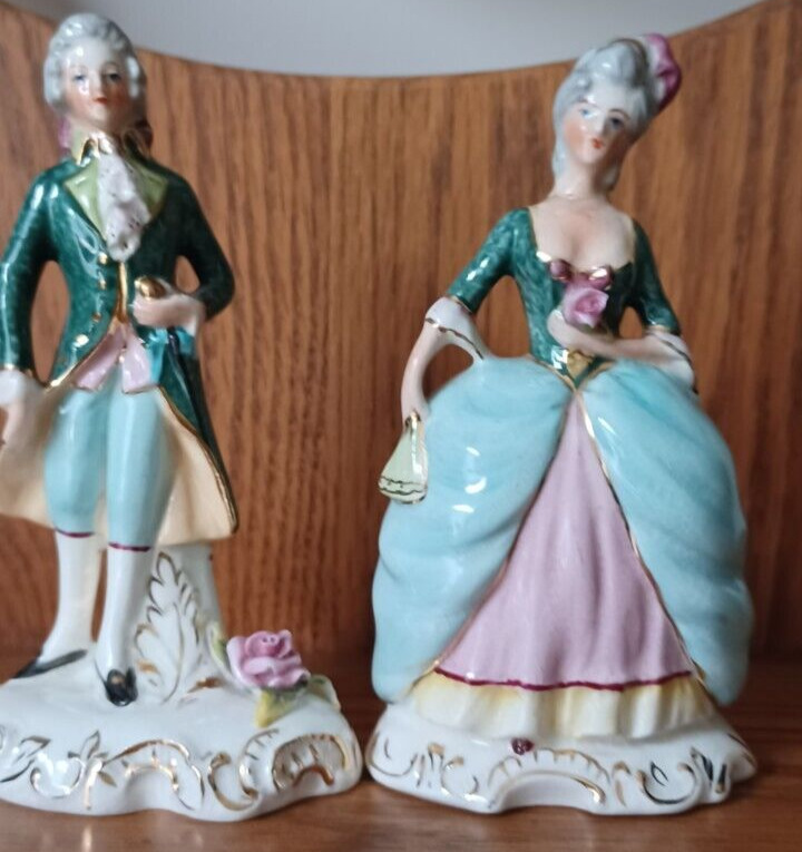 Vintage Coventry Victorian Figurine Henri & Mimi with Gold Accent/Trim