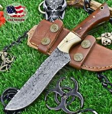 Hand Forged Damascus Steel Skinner Knife N/A Walnut Wood Louis Martin W/Sheath picture