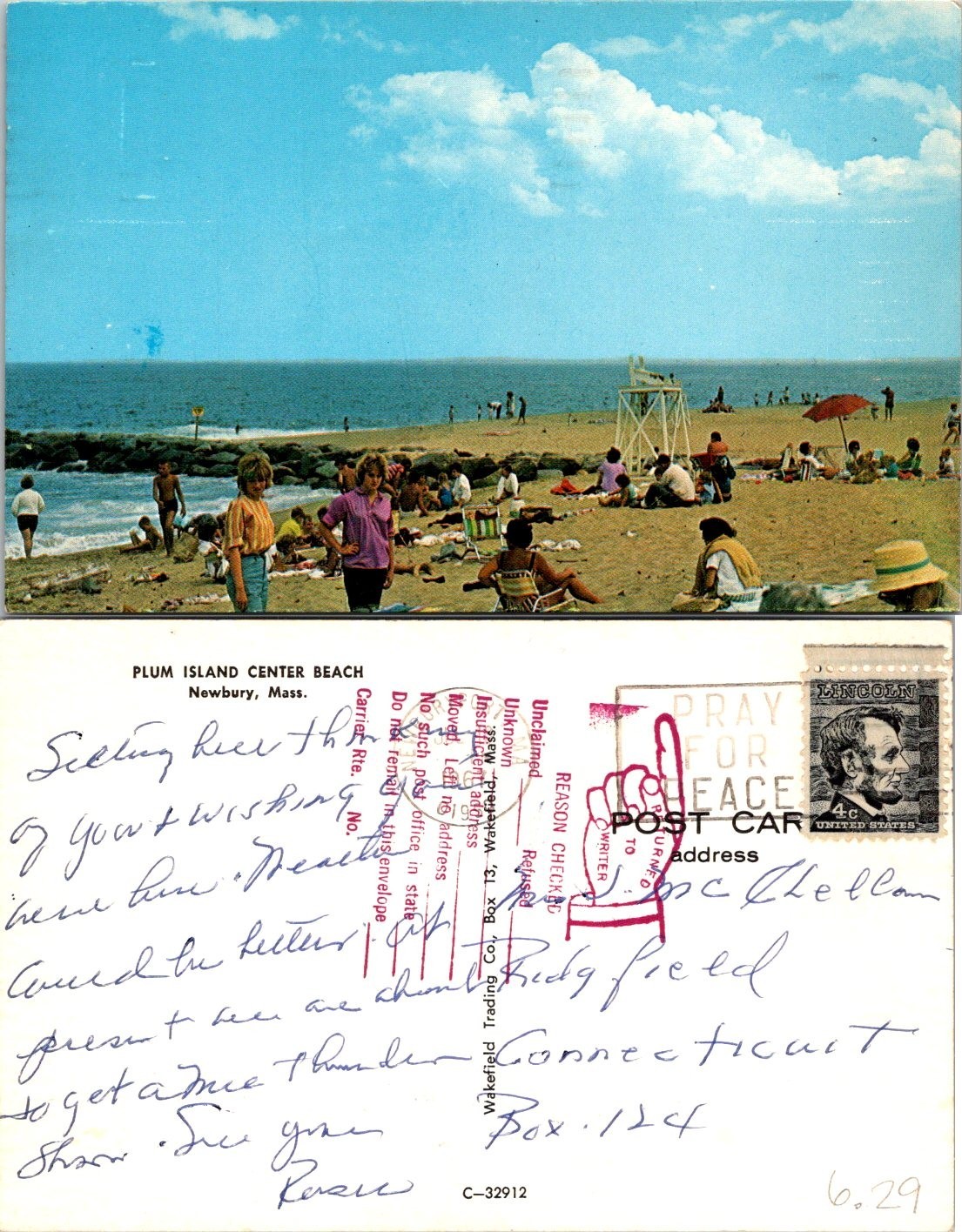 Newbury, MA Plum Island Center Beach Postcard 70240 Newbury, MA Plum Island Center Beach Postcard 70240