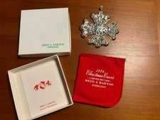 Reed & Barton 1974 Sterling Silver Christmas Cross Ornament w/ Pouch picture