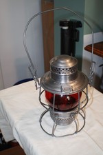 RUTLAND R.R.  ADAMS WESTLAKE CO.  LANTERN WITH RED ADLAKE KERO / CORNING GLOBE picture