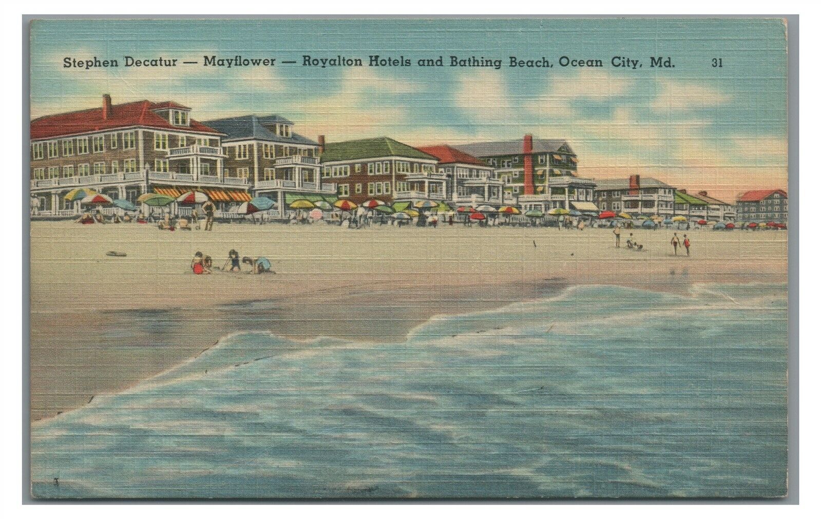 Stephen Decatur Mayflower Royalton Hotel OCEAN CITY MD Maryland Vintage Postcard