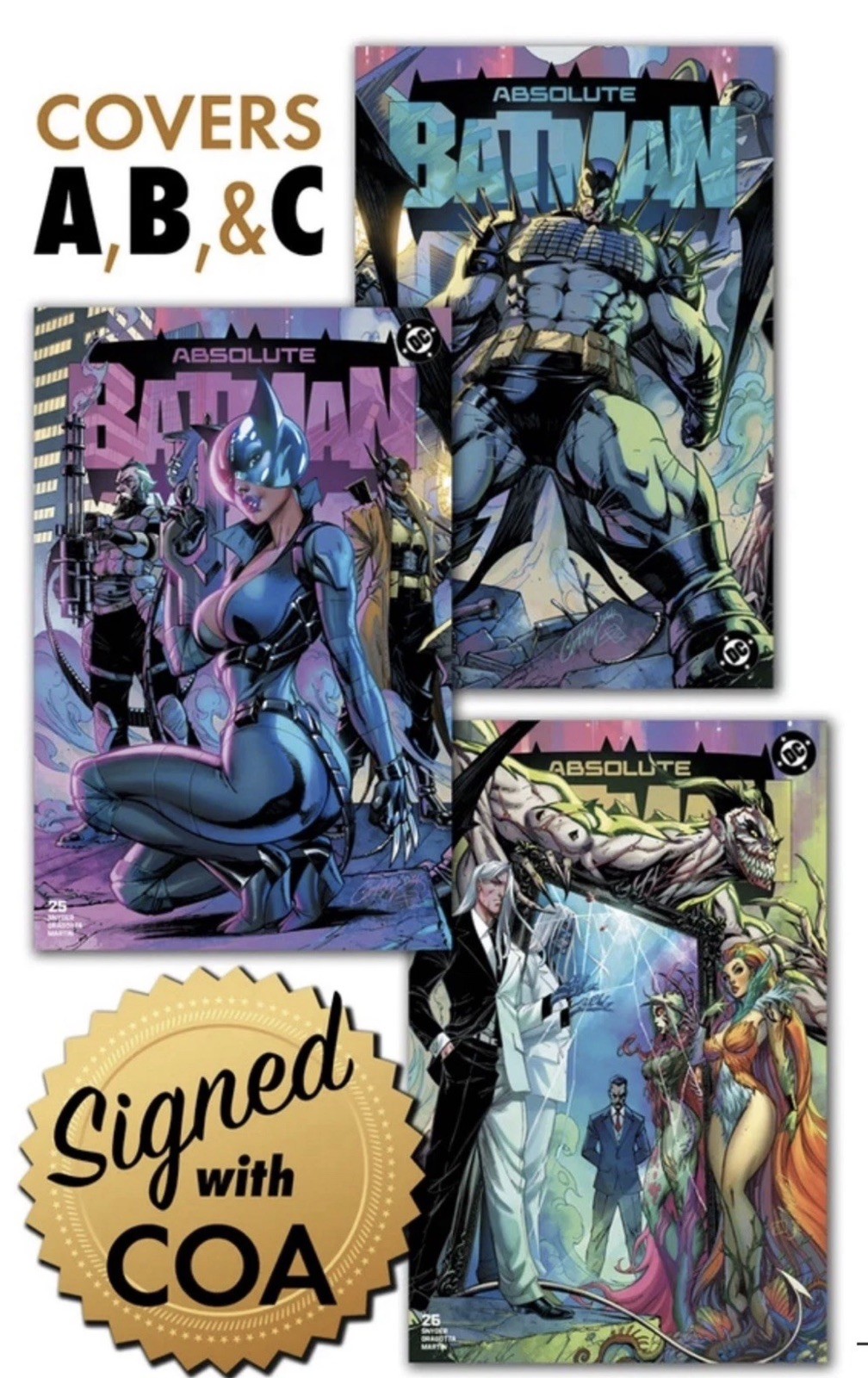 ABSOLUTE BATMAN #25- J. SCOTT CAMPBELL signed Exclusive 3 Connecting covers ABSOLUTE BATMAN #25- J. SCOTT CAMPBELL signed Exclusive 3 Connecting covers