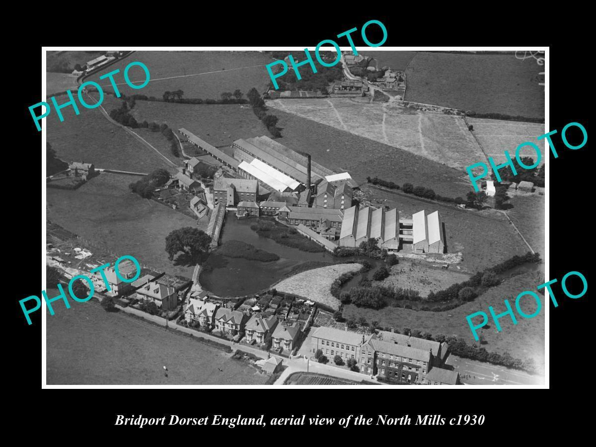 OLD 8x6 HISTORIC PHOTO OF BRIDPORT DORSET ENGLAND VIEW OF NORTH MILLS ca1930