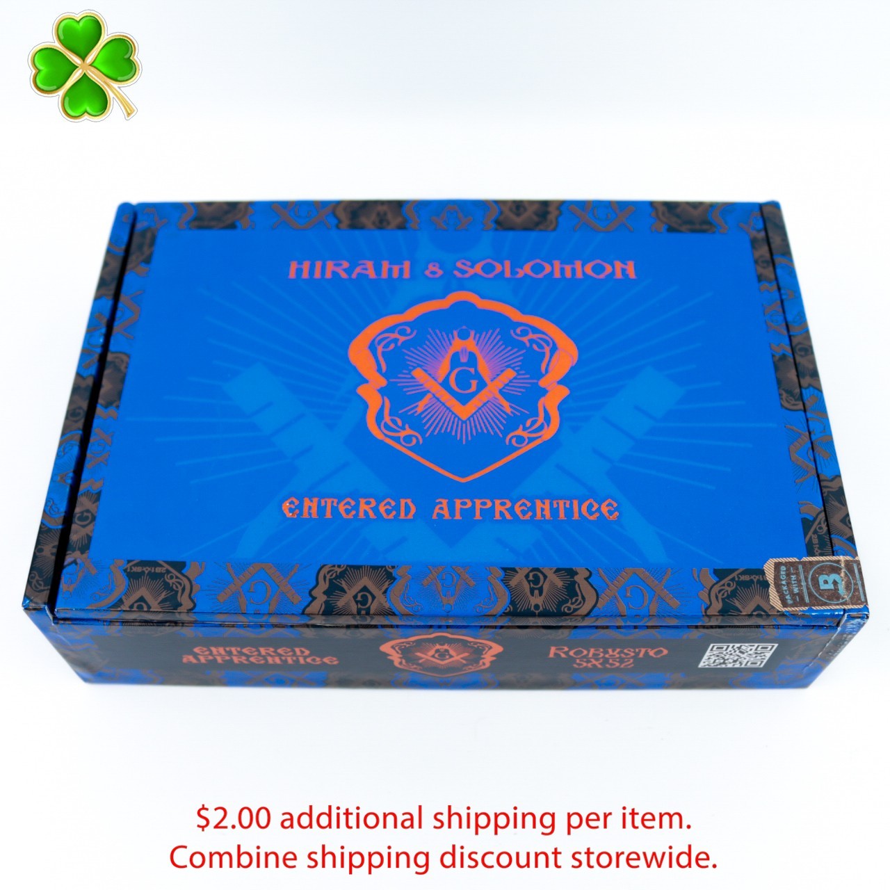 Hiram & Solomon Entered Apprentice Robusto Wood Cigar Box 8.5 Hiram & Solomon Entered Apprentice Robusto Wood Cigar Box 8.5