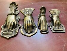 4 Pc 1940's Old Brass Hand Crafted Engraved Lady Hand Shape Victorian Paper Clip picture