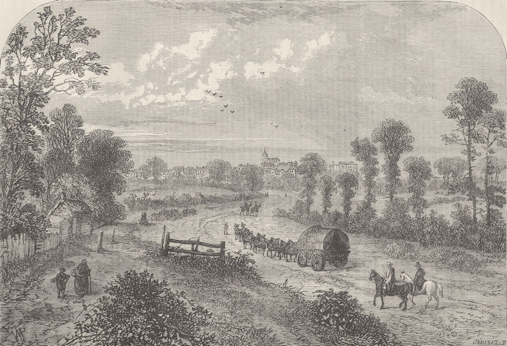 HOLLOWAY. Highgate, from Upper Holloway (From Chatelain, 1745). London c1880