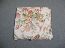 Ralph Lauren Flat Sheet Queen Tan Green Red Floral Roses Vintage Classic picture