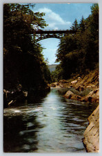 Vintage Postcard VT Dewey's Mills Quechee Gulf Gorge Bridge Chrome -12756 picture